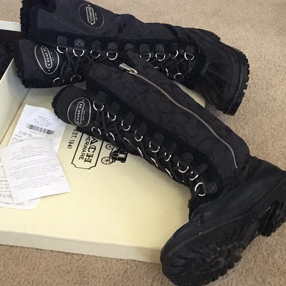 Sz’s 7.5 OR 8 LIBBY BLACK Signature Logo Eyelet Zipper Tall Calf BOOTS EUC A7175 - Picture 4 of 16